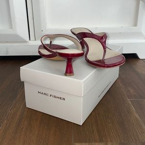 Marc Fisher Thong Low Heel Sandal Cherry